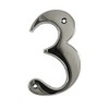 Beautiful 3 Inch Bevelled Edge Polished Chrome Door Number 3