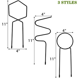 DEAYOU 6-Pack Trellis for Potted Plants, Small Metal Trellis, Mini Plant Climbing Support Garden Trellis for Flower Pots, Hoya, House Plant, DIY, Indoor Outdoor Vines Vegetable, Ivy, Black, 11" x 4"