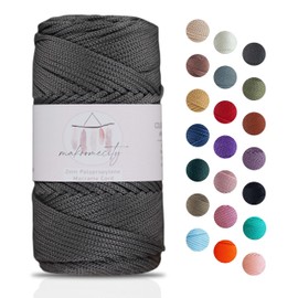 Makromecity Macrame Yarn 2 mm x 115 m Premium Polyester Macrame Cord Polypropylene Yarn for Crafts Home Decorations Place Plate Shoulder Bag Handbag Runner Dummy Chain 20 Colours