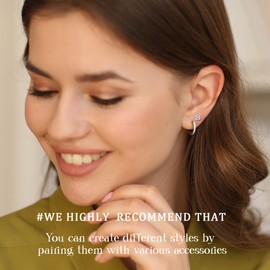 EXGOX Sterling Silver Stud Earrings,925 Silver Earrings for Women Girls Hypoallergenic Silver Hoop Earrings Dainty Ball Heart Stud Earrings Shiny Cubic Zirconia Diamond Stud Earrings Set(5 Pairs)