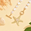 Chunky Gold Starfish Pearl Necklace for Women Gold Large Starfish