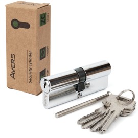 APECS AVERS ZC-90 (45/45) Double Cylinder Lock with 5 Keys 90 (45/45) mm Chrome