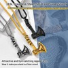 Thor Axe Gold Necklace Pendant Viking Norse Jewelry For Men