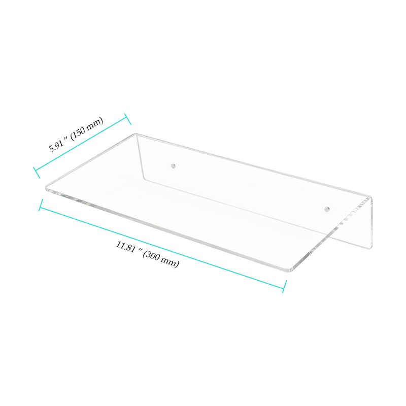 NINGWAAN 6 Pack Acrylic Floating Shelves, 12 x 6 inch