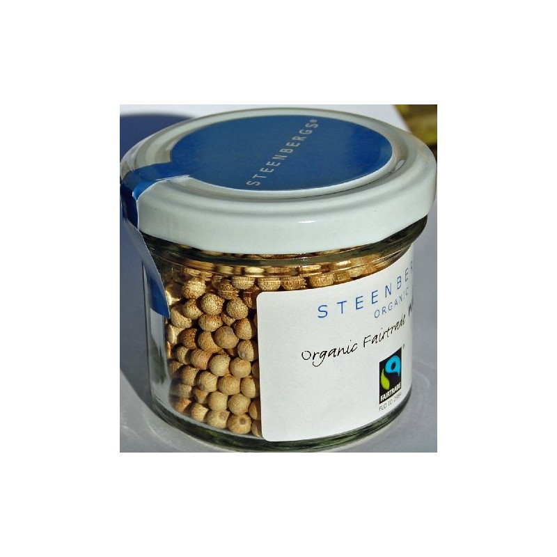 Steenbergs Organic Fairtrade White Peppercorns Standard Jar - 60g