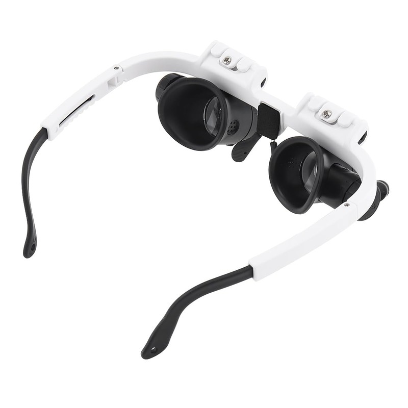 Smgda メガネルーペ LEDライト付き拡大鏡 8倍/15倍/23倍調節可 ハンズフリー 拡大鏡 宝石鑑定 機械加工 LR1130アルカリボタン電池付き