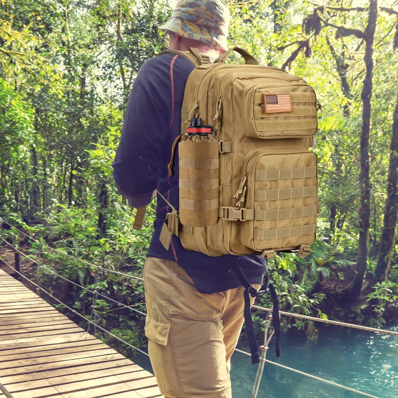 FRTKK Tactical MOLLE Water Bottle Pouch with Drawstring Open Top