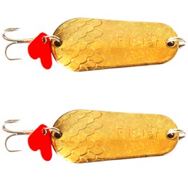 PRO FILSTAR Trout Spoon Set of 2 - Trout Bait with Treble Hook - Blinker Trout & Predator Fishing Lure Set - Catfish & Pike Fishing Bait - Artificial Bait - Wobbler - Fishing Accessories (10, g)