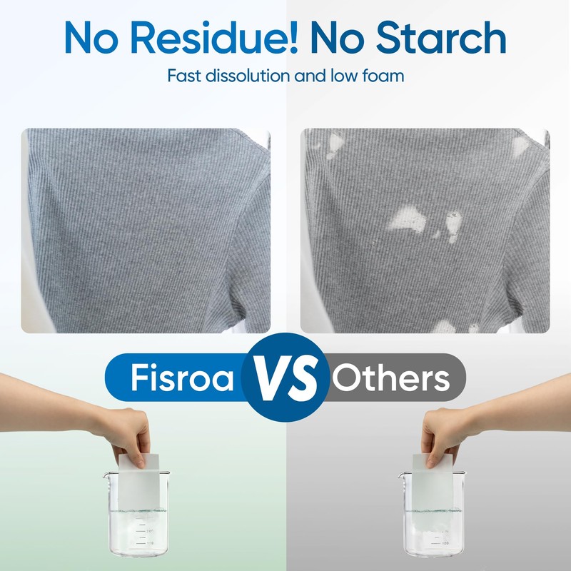Fragrance Free Laundry Detergent Sheets Travel Eco-friendly 300 Loads Fisroa