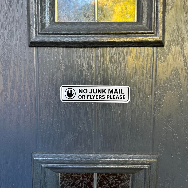 No Junk Mail Sticker for Letterbox Door or Window/Effective Deterrent