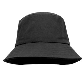 Huakunda Sun Hat Women Men UPF 50+ UV Protection Cotton Bucket Hat with Wide Brim Lightweight Foldable Floppy Hat for Hiking Fishing Travel, black, Unit size