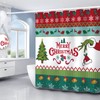 ZCHOMI Merry Christmas Grinch Shower Curtain Xmas Tree Santa Hat