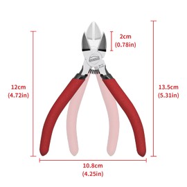 Wire Cutters 5 Pack, 5 Inch Wire Cutters Set, HOUSERAN Side Cutters Flush Cut Pliers, Spring Loaded Cutting Pliers with Non-slip Red Handle, Dikes Wire Cutters Snips for Model Kits, Crafting, Zip Ties