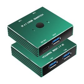 USB Switch 2 in 1 Out USB 3.0 Switch Selector Uni-Directional USB Switch 2 in 1 Out for Printer Scanner Keyboard USB KVM Switch (USB Cables were not Included). (US-KVM-001)