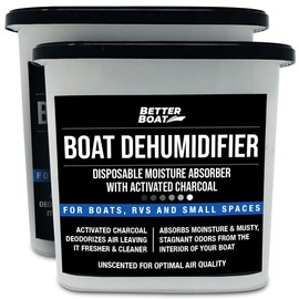 Moisture Absorber and Boat Dehumidifier, Charcoal Odor Remover for Damp Smell and Humidity, Unscented and Fragrance-Free, 2 Pack, Ideal for Basement, Closet, Home, RV, or Boating, No Refill Needed