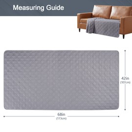 TAOCOCO Reversible Waterproof Sofa Cover: Sofa Bed Cover, Waterproof Furniture Protector Couch Cover, Sofa Slipcovers, Dog Sofa Bed(Light Gray, 107 * 173CM)