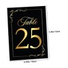 NOLITOY 1set Elegant Double Sided Table Numbers Cards Black Gold