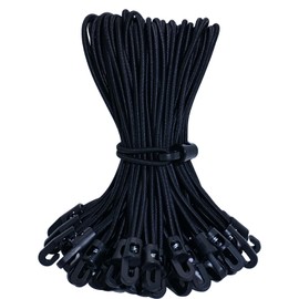YUNSHANGHE Pack of 50 Elastic Straps with Hooks, 20 cm Expander with Hooks, Rubber Tensioners with Hooks, Multifunctional Tarpaulin Tensioners for Tarpaulins, Posters, Tent Banner Gazebos, Black