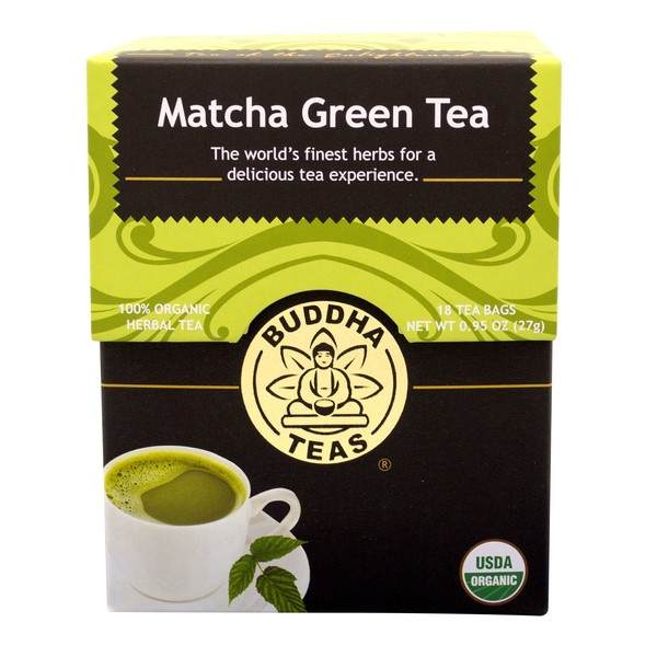 Buddha Teas Matcha Green Tea, 18 Count (Pack of 6)