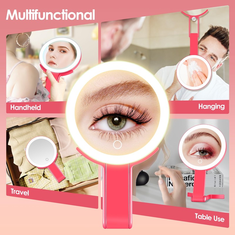 MIYADIVA Magnifying Mirror with Light, Double Sided 30X/1X Lighted Travel