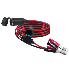 Encendedor de cigarrillos con clip de cocodrilo de batería, cable de extensión de cargador de batería para automóvil de 12 V, cable de extensión con clip de batería para automóvil con fusible de 15 A