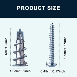 Metal Plasterboard Fixings Heavy-Duty Self Drilling Plasterboard Cavity Fixings Plasterboard Wall Plugs and Screws Dry Wall Anchor Screws for Concrete, Bricks, and Plasterboard Installation