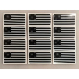 Unbranded/Generic 12 Black Ops AMERICAN FLAGS Gray Vinyl Stickers | Hard Hat Helmets Set Lot Flag