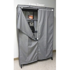 Storage Shelving Unit Cover, fits Racks 60" Wx18 Dx72 H (Cover only Grey Color)