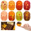 Whaline 400Pcs Fall Mini Cupcake Liners Thanksgiving Pumpkin Maple Leaves