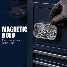 Stainless Steel Magnetic Parts Tray for Screws & Bolts – Round or Rectangular, Small or Large