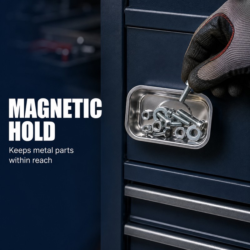 Stainless Steel Magnetic Parts Tray for Screws & Bolts –