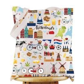 WZMPA Países Bajos Bolsa de viaje Países Bajos Amsterdam Regalo de recuerdo Holandés Bolsa de maquillaje con cierre Bolsa de viaje Holanda, Holanda-T, Bolsa de cosméticos