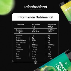 Electrolitos en Polvo Sin Azúcar Añadida 60 servicios Hidratación y Recuperación Física Más de 80 Minerales, Citrato de Magnesio y Potasio. Sabor Limonada 360 gramos. Electroblend. B Life