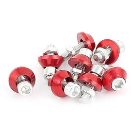 Auto Car License Plate Frame Hex Head Bolts Screws Fasteners Red 8pcs 1996-2023