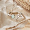 FANZE Mothers Day Gifts 925 Sterling Silver Initial Ring Opal