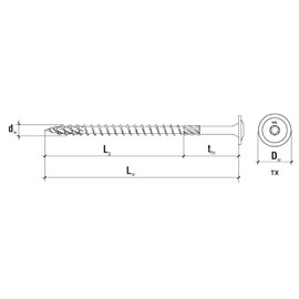 KLIMAS Wood Screws Torx, Flat Head Screws TX Yellow Screws, Flat Head Screws Wood, Flat Head, Screws Set Torx, Wood Screws Set Roof Construction Screws, 6 x 50 mm, Pack of 100