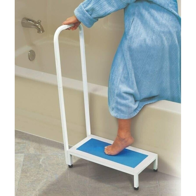Bath Step with Handle- Step Stool with Handrail Nonslip Bath