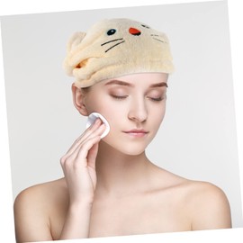 Healeved 2Pcs Cartoon Hair Drying Towel Absorbent Hair Wrap for Soft Coral Fleece Hooded Cap Reduces Frizz Breakage Pink