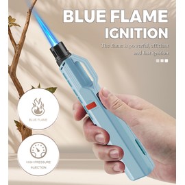 Samniu 4 Pack of Torch Lighter, Windproof Adjustable Jet Flame, with Safety Lock, Long Refillable Butane Torch Lighters for Grill, Camping, Candle, Stove (NO Gas)