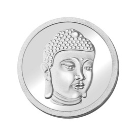 Quiges Silver Plated Large 33mm Coin Buddha Head for Interchangeable Pendant Necklace