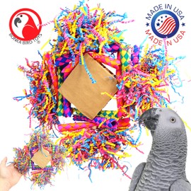 Bonka Bird Toys 3755 Rainbow Diamond 11" x 9.50", Parrot Chew Shred Cage Toy, Conure, Pionus, Quaker, and Similar