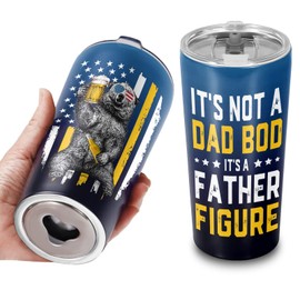 Couple Fox Father's Day Funny Gifts For Dad - Beer Gifts For Men From Wife, Kids - Dad Bod Father Figure Tumbler 20Oz With Beer Opener - Gag Dad Gifts From Daughter, Son on Birthday, Christmas
