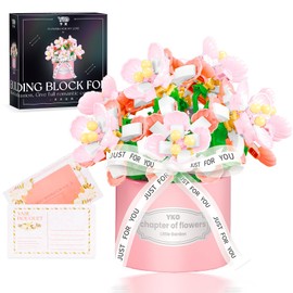 Mini Rose Flower Bouquet Building Set，514 PCS Flower Tube Artificial Flowers, Home Office Decoration for Family, Lover, Friends-Birthday Valentine's Gifts (Shell Flower)