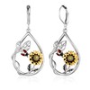 Sunflower Earrings for Women Trendy Sterling Silver Dangle Drop Earrings