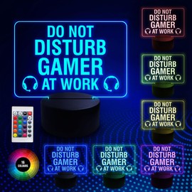 Red Ocean Gamer Plaque Do Not Disturb, LED 16 Colour Changing Neon Plaque Remote Control Touch USB Led Sign, Christmas Birthday Gift For Brother Son Dad