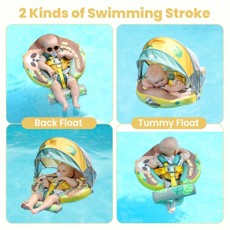 Mambobaby Float Non-Inflatable Baby Float with Canopy for 3-24 Months