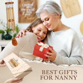Gifts for Nanny Wind Chimes 25.5in, Nanny Birthday Gifts, Presents for Nannies from Granddaughter Grandson, Idea Nannies Gift for Mothers Day, Christmas