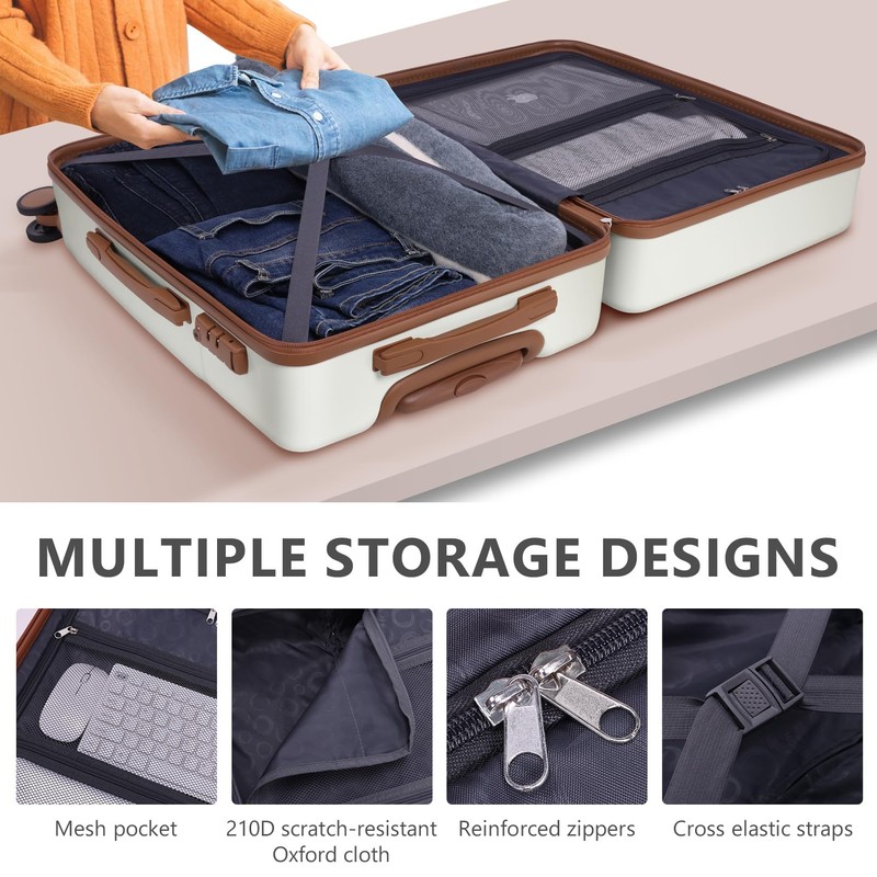 Hoteel Luggage Sets 4 Piece (4-YEARS WARRANTY), ABS+PC Suitcases with