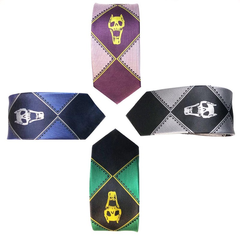 JoJo Skeleton Silk Tie for Cosplay Costume, Tie Silk Anime