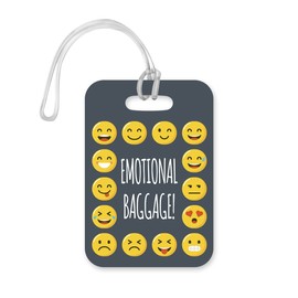 LT137 All Smiley's Emotional Baggage! Novelty Funny Unique Designer Gift Glossy Plastic Suitcase Luggage Tag